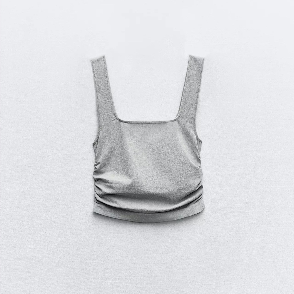 Zara seamless ruched crop top (new with tags)